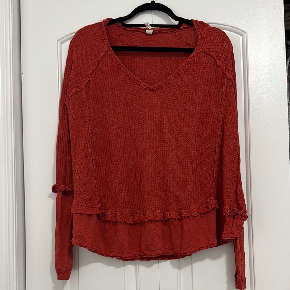 Free People Orange Long Sleeve Tunic
